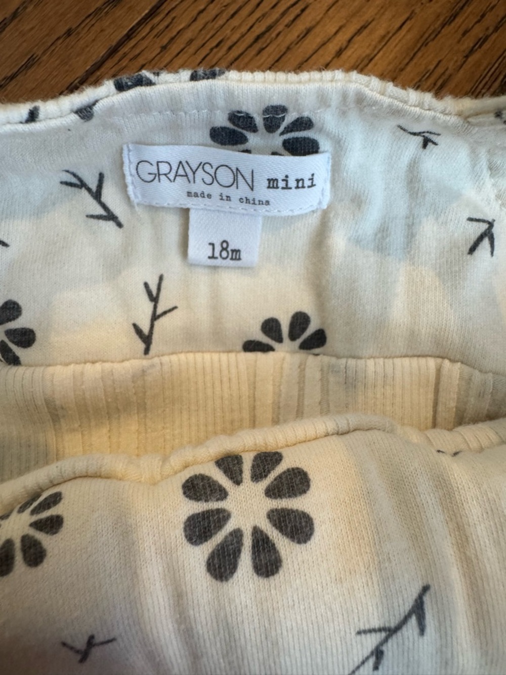 Greyson Mini Cream Floral Ruffled Baby Romper - Picture 2 of 2